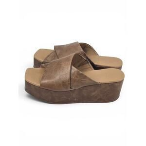 Matisse Holden Brown Leather Platform Sandals 8M Resortwear Beach Coastal
